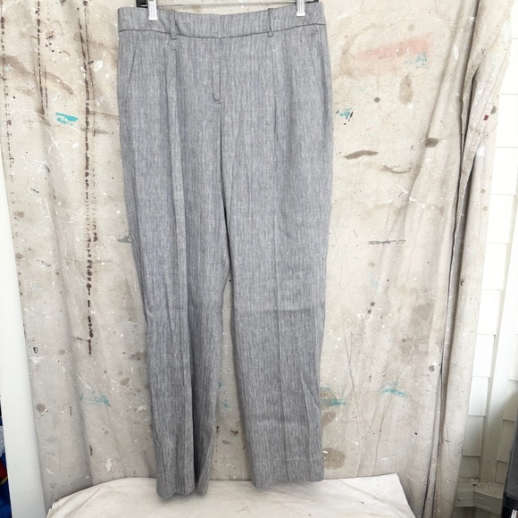 J Crew Portia Pant in Herringbone Linen Blend - Picture 3 of 6